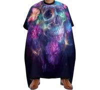 Mantella Parrucchiere Colorful Butterfly Skulls Art, poliestere Mantelle per Parrucchieres leggera Mantella Taglio Capelli per Capelli Parrucchieres 140X168cm