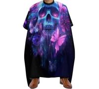 Mantella Parrucchiere Colorful Butterfly Skulls Art, Regolabile Grembiule da Salone Antistatico Mantella Taglio Capelli per Parrucchieres Barbieri 140X168cm