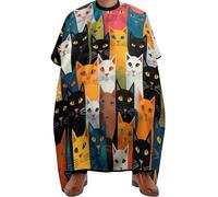 Mantella Parrucchiere Colorful Cats Pattern Mantelle Per Parrucchiere Unisex Mantello Da Parrucchiere Regolabile Grembiule Da Parrucchiere Per Capelli Che Muoiono Hair Styling 140x168cm
