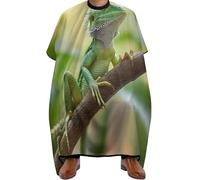 Mantella Parrucchiere Green Bearded Dragon Lizards Climbing The Tree, Unisex Grembiule da Salone Antistatico Mantella da Barbiere per Adulti Acconciatura 140X168cm