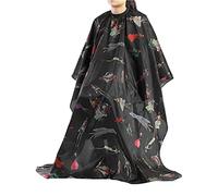Mantella Parrucchiere, Grembiule Parrucchiere Capo per Parrucchieri di Taglio dei Barbieri del Taglio del Taglio dei Capelli del Salone delle Strisce di Nero Rosso per il Modello Adulto