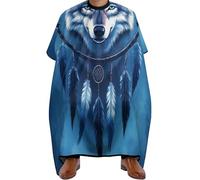 Mantella Parrucchiere Native Wolf Dream Catcher, Regolabile Haircut Grembiule leggera Mantello da Barbiere per Capelli Barbieri 140X168cm