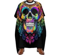 Mantella Parrucchiere Skull Head Lotus Art, Professionale Grembiule da Salone Fashion Mantella Taglio Capelli per Uomini Salon 140X168cm