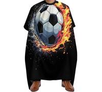 Mantella Parrucchiere Water and Fire Football Soccer Ball, Regolabile Grembiule da Barbieres Impermeabile Mantella da Barbiere per Styling Parrucchieres 140X168cm