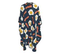 Mantella Per Barbiere Cute Fried Egg And Bacon Taglio Di Capelli Traspirante Regolabile Parrucchiere Panno Grembiule, Per Uso Domestico, Uomo, Bambini, 140x168cm