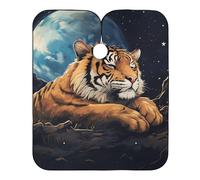 Mantella Per Barbiere Cute Sleeping Tiger In The Starry Night Mantello Da Barbiere Per Bambini Regolabile Grembiule Traspirante Taglio Di Capelli, Per Uomo, Acconciatura, 140×168cm