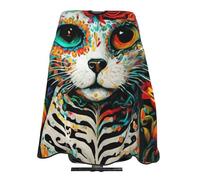 Mantella Per Barbiere Day Dead Cat Sugar Skull Flower Mantella Taglio Capelli Personalizzati Regolabile Professionale Mantellina, Per Adulti, Uso Domestico, Acconciatura, 140x168cm