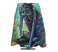 Mantella Per Barbiere Dead Skull Cat Skeleton Bone Taglio Di Capelli Regolabile Impermeabile Parrucchiere Panno Grembiule, Per Bambini, Taglio E Colore, Uso Domestico, 140x168cm