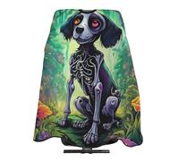 Mantella Per Barbiere Dead Skull Dog Skeleton Bone Taglio Di Capelli Regolabile Impermeabile Professionale Mantellina, Per Bambini, Adulti, Taglio E Colore, 140x168cm