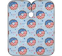Mantella Per Barbiere Donut With Usa Flag Mantella Taglio Capelli Personalizzati Regolabile Parrucchiere Panno Grembiule, Per Uomo, Acconciatura, Uso Domestico, 140x168cm