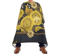 Mantella Per Barbiere Golden Bee Sunflower Flower Mantello Barbiere Per Uomo Impermeabile Antistatico Parrucchiere Panno Grembiule, Per Adulti, Uomo, Uso Domestico, 140x168cm