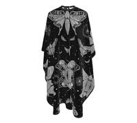 Mantella Per Barbiere Gothic Moth Skull Sun Moon Black And White Taglio Di Capelli Personalizzati Regolabile Professionale Mantellina, Per Adulti, Bambini, Uomo, 140x168cm