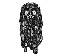 Mantella Per Barbiere Halloween Goth Gothic Bird Bird Skull Sun Moon Tattoos Mantello Barbiere Per Uomo Impermeabile Regolabile Parrucchiere Panno Grembiule, Per Uomo, Adulti, 140x168cm