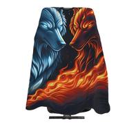 Mantella Per Barbiere Ice And Fire Flame Wolf Grembiule Personalizzati Regolabile Parrucchiere Panno Grembiule, Per Uomo, Adulti, Taglio E Colore, 140x168cm