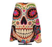 Mantella Per Barbiere Mexican Sugar Skull Flower Taglio Di Capelli Regolabile Antistatico Professionale Mantellina, Per Acconciatura, Uso Domestico, Uomo, 140x168cm
