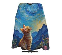 Mantella Per Barbiere Mystery Starry Night Space Cat Mantello Da Barbiere Per Bambini Regolabile Impermeabile Parrucchiere Panno Grembiule, Per Acconciatura, Taglio E Colore, Adulti, 140x168cm