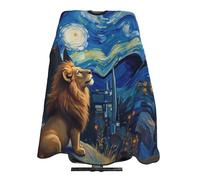 Mantella Per Barbiere Mystery Starry Night Space Cool Lion Mantella Taglio Capelli Personalizzati Regolabile Professionale Mantellina, Per Bambini, Acconciatura, Uomo, 140x168cm