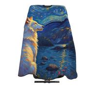 Mantella Per Barbiere Mystery Starry Night Space Wolf Mantello Da Barbiere Per Bambini Impermeabile Personalizzati Professionale Mantellina, Per Uomo, Acconciatura, Taglio E Colore, 140x168cm