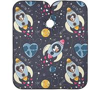 Mantella Per Barbiere Rocket Star Planet Cat Heart Cats In Love Space Mantello Da Barbiere Per Bambini Impermeabile Regolabile Grembiule Da Parrucchiere, Per Acconciatura, Uomo, 140x168cm