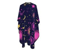 Mantella Per Barbiere Space Galaxy Constellation Sun Moon Stars Pattern Taglio Di Capelli Regolabile Personalizzati Parrucchiere Panno Grembiule, Per Acconciatura, Adulti, 140x168cm