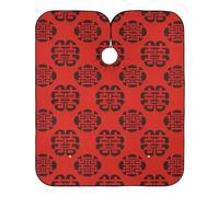 Mantella per capelli per bambini con motivo cinese unico felice rosso con chiusura a scatto regolabile, mantelle impermeabili per capelli per adulti capa para cortar Pelo 165,1 x 139,7 cm