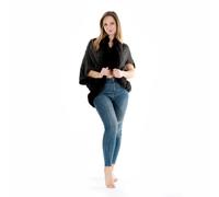 MANTELLA PONCHO COPERTA DONNA INVERNALE IN PELUCHE CALDA E SOFFICE IN PILE