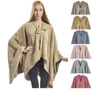 Mantella Poncho Scialle donna in pile con laccio Invernale Sommaruga vari colori