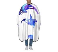 Mantella professionale da barbiere con scollo regolabile di grandi dimensioni Orca Killer Whale Print Salon Barber Capo per uomini, donne e bambini