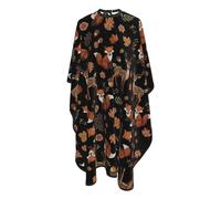 Mantella Taglio Autumn Leaves Fall Foxes Deer Donna Uomo Mantello Professionale Impermeabile Grembiule Da Parrucchiere Per Casa Regalo Divertente 140X168Cm