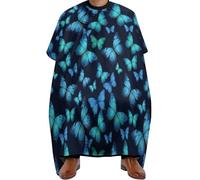 Mantella Taglio Blue Butterfly Beautiful Butterflieses Impermeabile Telo Da Barbiere Leggera Grembiule Da Parrucchiere Per Regalo Divertente Casa 140X168Cm