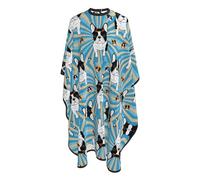 Mantella Taglio Bostons Black Terriers Tie Dye Blue White Stripe Professionale Mantella Parrucchiere Leggera Telo Da Barbiere Per Regalo Divertente Acconciature E Tagli 140X168Cm