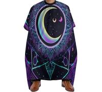 Mantella Taglio Capelli Sacred Geometric Purple Space Galaxy Stars Sun Moon, Professionale Grembiule da Parrucchieres Fashion Mantella Parrucchiere per Styling Uomini 140X168cm