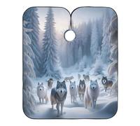 Mantella Taglio Cartoon Winter Forests Wolves Donna Uomo Mantellina Per Taglio Capelli Salone Telo Da Barbiere Per Casa Parrucchieri Regalo Divertente 140X168Cm