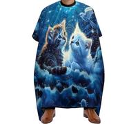 Mantella Taglio Cats Moon Night Donna Uomo Telo Da Barbiere Impermeabile Mantello Professionale Per Acconciature E Tagli Regalo Divertente Parrucchieri 140X168Cm