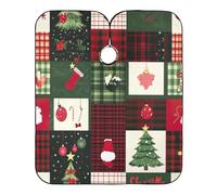 Mantella Taglio Christmas Patchwork Pattern Donna Uomo Grembiule Da Parrucchiere Impermeabile Telo Da Barbiere Per Acconciature E Tagli Parrucchieri Regalo Divertente 140X168Cm