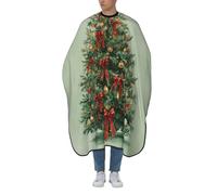 Mantella Taglio Christmas Tree With Red Bows Gold Ornaments Impermeabile Grembiule Da Parrucchiere Donna Uomo Mantello Professionale Per Regalo Divertente Casa Parrucchieri 140X168Cm