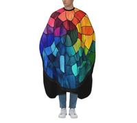 Mantella Taglio Circular Stained Glass Simple Color Sections Donna Uomo Mantella Parrucchiere Antistatico Mantello Professionale Per Casa Regalo Divertente Parrucchieri 140X168Cm