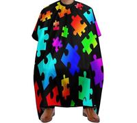 Mantella Taglio Colorful Autism Awareness Pattern Donna Uomo Grembiule Da Parrucchiere Antistatico Mantella Parrucchiere Per Acconciature E Tagli Casa Parrucchieri 140X168Cm