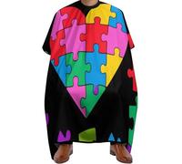 Mantella Taglio Colorful Autism Awareness Pattern Impermeabile Mantellina Per Taglio Capelli Professionale Telo Da Barbiere Per Casa Parrucchieri Regalo Divertente 140X168Cm
