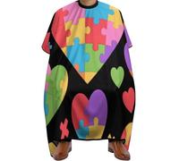 Mantella Taglio Colorful Autism Awareness Pattern Salone Mantellina Per Taglio Capelli Antistatico Mantello Professionale Per Casa Acconciature E Tagli Parrucchieri 140X168Cm