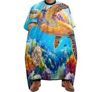 Mantella Taglio Colorful Sea Sea Turtle Donna Uomo Mantello Professionale Antistatico Grembiule Da Parrucchiere Per Casa Parrucchieri 140X168Cm