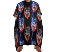 Mantella Taglio Cool Fire Light-Ning Wolfes Donna Uomo Grembiule Da Parrucchiere Leggera Mantellina Per Taglio Capelli Per Parrucchieri Casa 140X168Cm