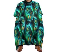 Mantella Taglio Cool Light-Ning Cyan Wolf Art Leggera Mantella Parrucchiere Donna Uomo Mantello Professionale Per Casa Regalo Divertente 140X168Cm