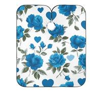 Mantella Taglio Cute Blue Roses Hearts Leggera Grembiule Da Parrucchiere Impermeabile Mantello Professionale Per Regalo Divertente Acconciature E Tagli Casa 140X168Cm