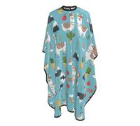Mantella Taglio Cute Cactus Blue Rainbow Llama Alpaca Antistatico Mantellina Per Taglio Capelli Professionale Grembiule Da Parrucchiere Per Casa Regalo Divertente 140X168Cm