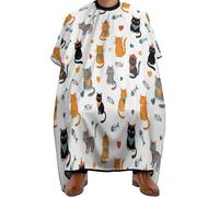 Mantella Taglio Cute Cat Animals Pet Donna Uomo Mantella Parrucchiere Professionale Mantellina Per Taglio Capelli Per Regalo Divertente Casa 140X168Cm
