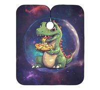 Mantella Taglio Cute Dinosaur Eating Pizza In Space Salone Mantella Parrucchiere Antistatico Telo Da Barbiere Per Casa Parrucchieri Acconciature E Tagli 140X168Cm