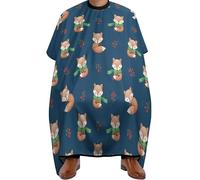 Mantella Taglio Cute Fox Christmas Leggera Mantella Parrucchiere Impermeabile Grembiule Da Parrucchiere Per Casa Regalo Divertente 140X168Cm