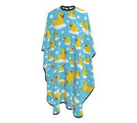 Mantella Taglio Cute Funny Yellow Rubber Ducks And Bubbles Blue Impermeabile Mantella Parrucchiere Professionale Mantello Professionale Per Parrucchieri Regalo Divertente 140X168Cm