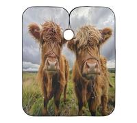 Mantella Taglio Cute Highland Cows Donna Uomo Telo Da Barbiere Salone Mantello Professionale Per Casa Acconciature E Tagli Regalo Divertente 140X168Cm